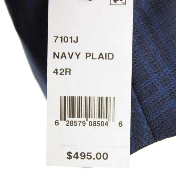 Cardinal of Canada NWT 100% Wool Sport Coat Size 42R US In Blues Plaid